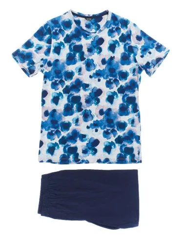 Short Sleepwear - Aqua Flowers 1