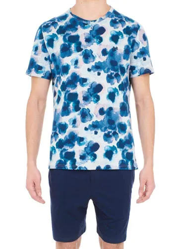 Short Sleepwear - Aqua Flowers 2