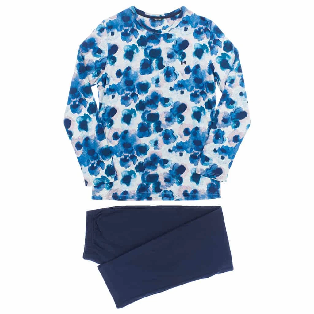 Long Sleepwear - Aqua Flower 4