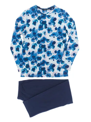 Long Sleepwear - Aqua Flower 1