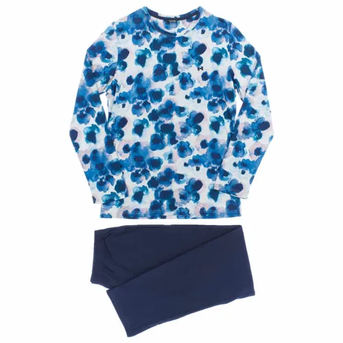 Long Sleepwear - Aqua Flower 4